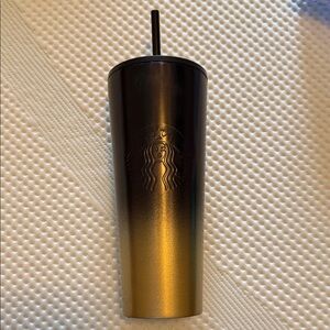 Starbucks Disney Gradient Black and Gold Tumbler with Straw